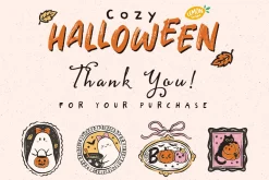 Cozy Halloween Frames PNG Clipart