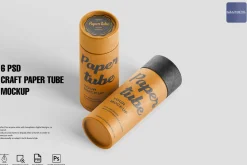 Craft paper tube mockup, tube mockup