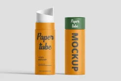 Craft paper tube mockup, tube mockup
