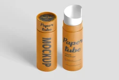 Craft paper tube mockup, tube mockup