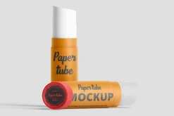 Craft paper tube mockup, tube mockup