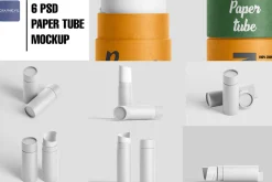 Craft paper tube mockup, tube mockup