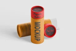 Craft paper tube mockup, tube mockup