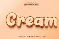 Cream Editable 3D Text Effect Style