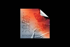 Curved Square Sticker Mockup