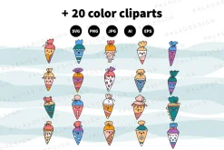 Cute Kawaii School Cones Characters