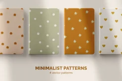 Cute abstract seamless patterns set