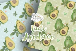 Cute Avocado digital paper pack