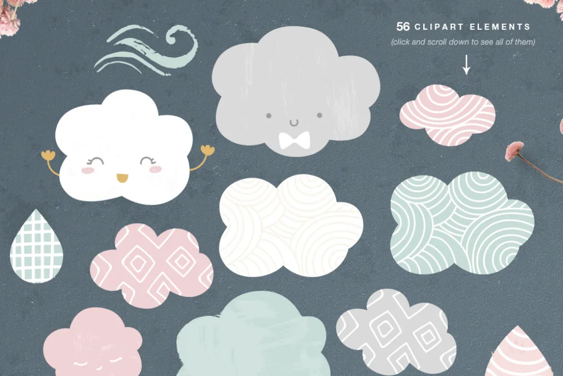 Cute baby patterns, prints, clipart