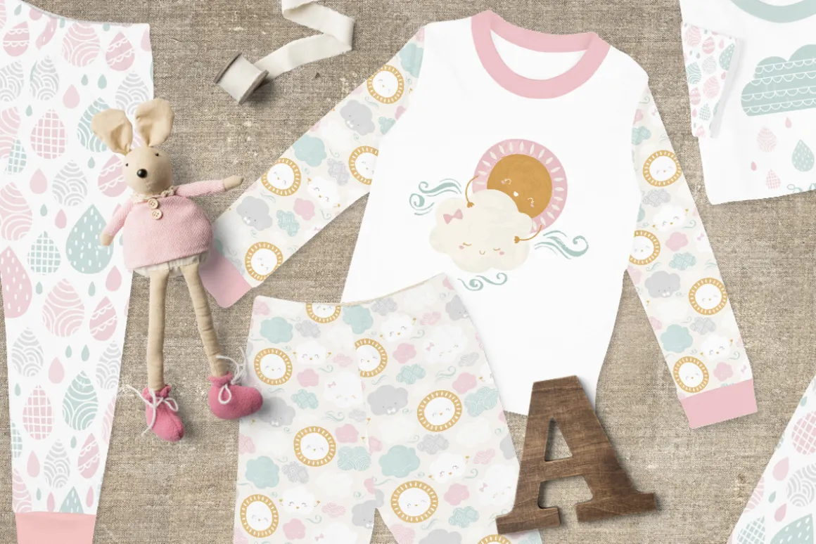 Cute baby patterns, prints, clipart