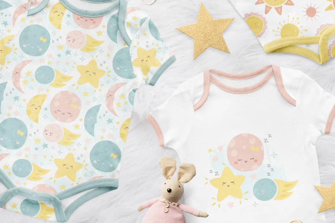 Cute baby patterns, prints, clipart
