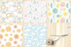 Cute baby patterns, prints, clipart