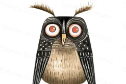 Cute cartoon owls PNG watercolor