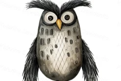 Cute cartoon owls PNG watercolor