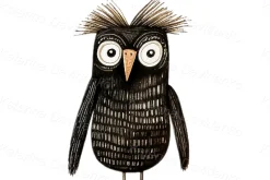 Cute cartoon owls PNG watercolor
