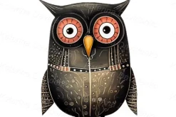 Cute cartoon owls PNG watercolor