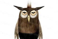 Cute cartoon owls PNG watercolor