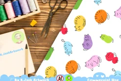 Cute cat Seamless Pattern