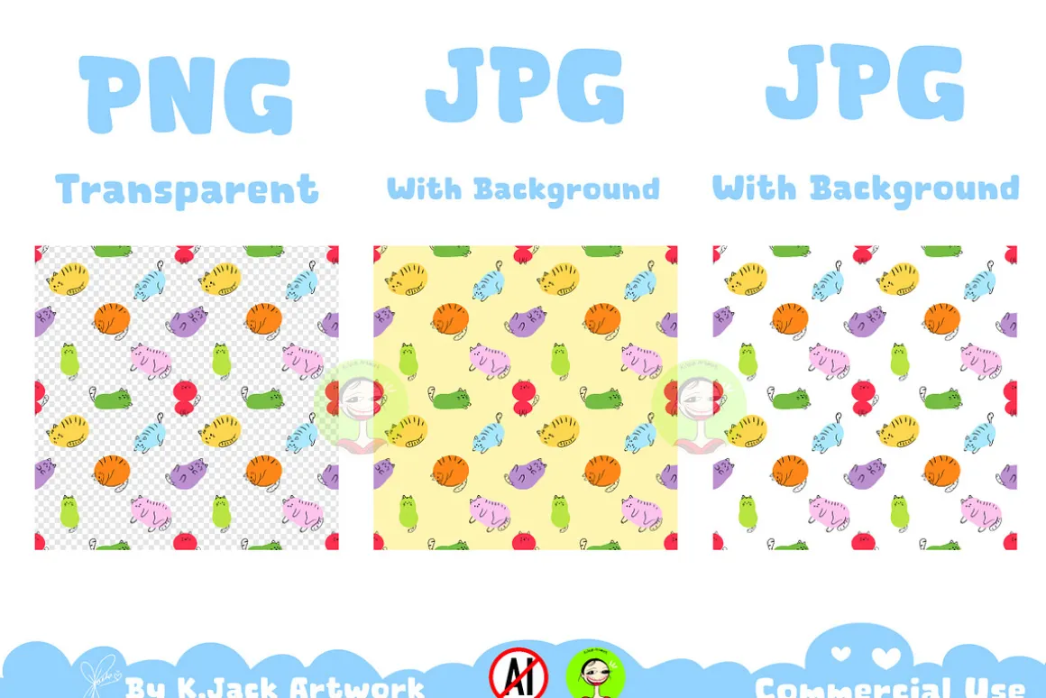 Cute cat Seamless Pattern