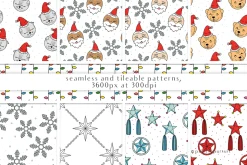Cute Christmas Seamless Patterns