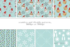 Cute Christmas Seamless Patterns