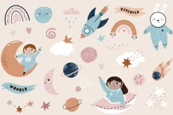 Cute Cosmic Astronaut Girls