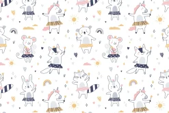 Cute fairy animals seamless patterns