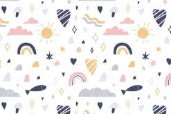 Cute fairy animals seamless patterns