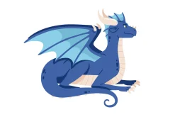Cute funny baby dragons set