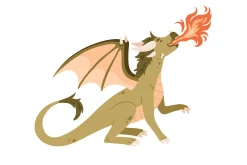 Cute funny baby dragons set