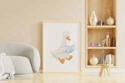 Cute goose illustrations and pattern