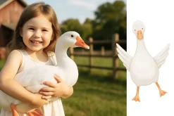 Cute goose illustrations and pattern