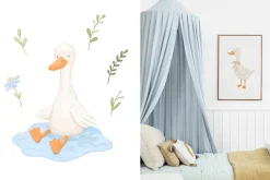 Cute goose illustrations and pattern