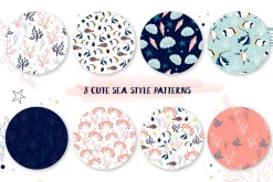 8 cute sea bottom patterns