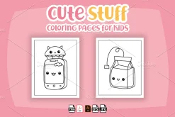 Cute Stuff Coloring Pages Kids - Kdp