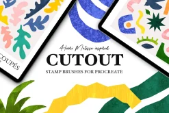 Cutout stamp brushes for Procreate