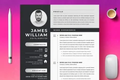 CV Resume Template Design With Photo