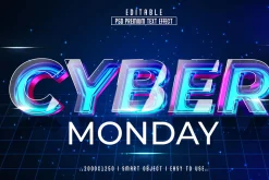 Cyber Monday 3D Text Effect Style