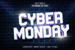 Cyber Monday 3D Text Effect Style