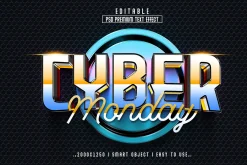 Cyber Monday 3D Text Effect Style