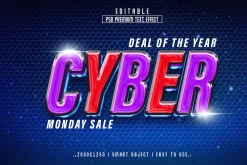 Cyber Monday Sale 3D Text Effect
