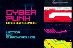 Cyberpunk Backgrounds Set