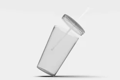 3d Acrylic Cup with Straw Mockup