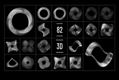 3D Chrome Circles - 82 illustrations