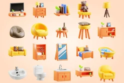 3D Furniture Element Icon Vol 2