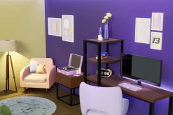 3D room with a workplace