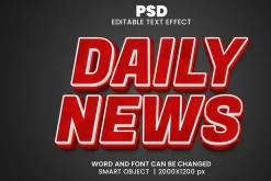 Daily news Editable Psd Text Effect
