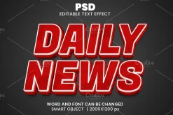 Daily news Editable Psd Text Effect