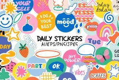 110+ DAILY STICKERS VECTOR SET