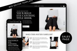 Dark Minimalistic Wix Sales Template